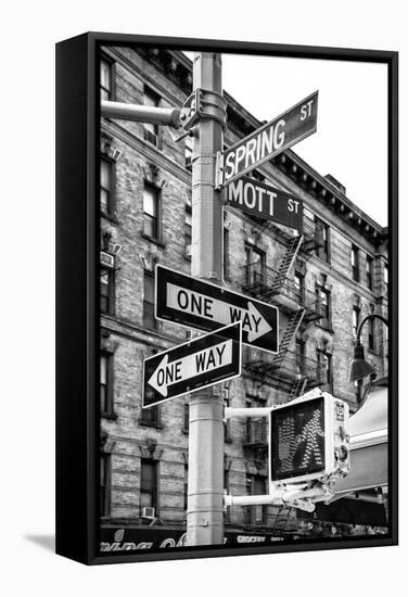 Black Manhattan Collection - Spring Street-Philippe Hugonnard-Framed Stretched Canvas