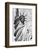 Black Manhattan Collection - Statue of Liberty-Philippe Hugonnard-Framed Photographic Print