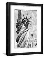 Black Manhattan Collection - Statue of Liberty-Philippe Hugonnard-Framed Photographic Print