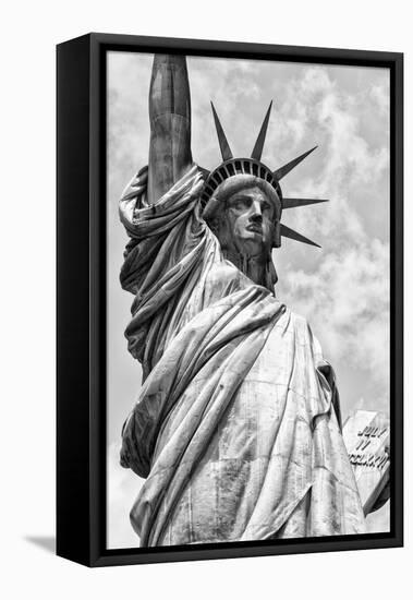 Black Manhattan Collection - Statue of Liberty-Philippe Hugonnard-Framed Stretched Canvas