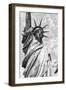 Black Manhattan Collection - Statue of Liberty-Philippe Hugonnard-Framed Photographic Print