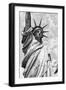 Black Manhattan Collection - Statue of Liberty-Philippe Hugonnard-Framed Photographic Print