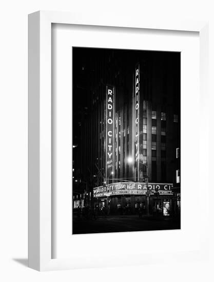 Black Manhattan Collection - The Radio City Music Hall-Philippe Hugonnard-Framed Photographic Print