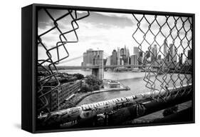 Black Manhattan Collection - Through the Fence-Philippe Hugonnard-Framed Stretched Canvas