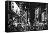 Black Manhattan Collection - Times Square by Night-Philippe Hugonnard-Framed Stretched Canvas