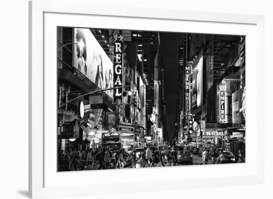 Black Manhattan Collection - Times Square by Night-Philippe Hugonnard-Framed Photographic Print