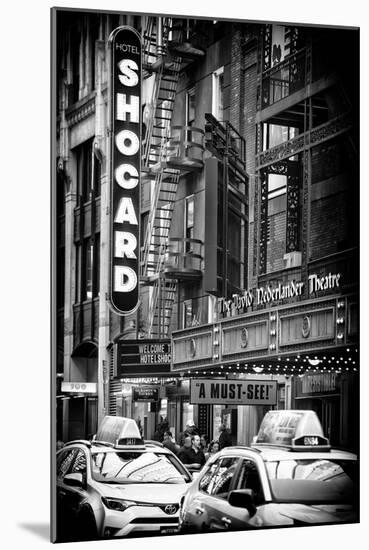 Black Manhattan Collection - Times Square Theatre-Philippe Hugonnard-Mounted Photographic Print