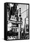 Black Manhattan Collection - Traffic Light Times Square-Philippe Hugonnard-Framed Stretched Canvas