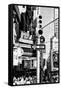 Black Manhattan Collection - Traffic Light Times Square-Philippe Hugonnard-Framed Stretched Canvas