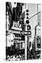 Black Manhattan Collection - Traffic Light Times Square-Philippe Hugonnard-Stretched Canvas