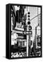 Black Manhattan Collection - Traffic Light Times Square-Philippe Hugonnard-Framed Stretched Canvas