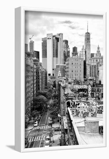 Black Manhattan Collection - View of the roofs-Philippe Hugonnard-Framed Photographic Print