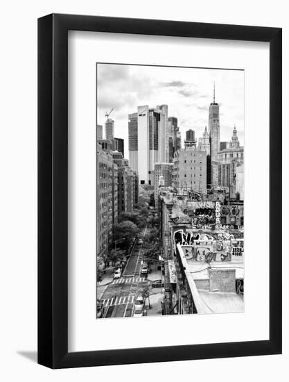 Black Manhattan Collection - View of the roofs-Philippe Hugonnard-Framed Photographic Print