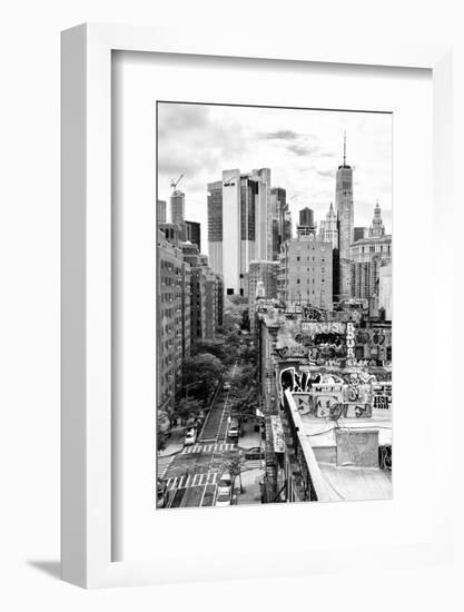 Black Manhattan Collection - View of the roofs-Philippe Hugonnard-Framed Photographic Print