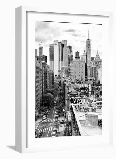 Black Manhattan Collection - View of the roofs-Philippe Hugonnard-Framed Photographic Print