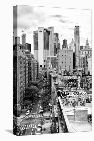 Black Manhattan Collection - View of the roofs-Philippe Hugonnard-Stretched Canvas