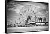 Black Manhattan Collection - Wonder Wheel-Philippe Hugonnard-Framed Stretched Canvas