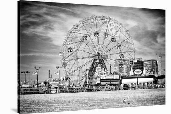 Black Manhattan Collection - Wonder Wheel-Philippe Hugonnard-Stretched Canvas