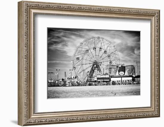 Black Manhattan Collection - Wonder Wheel-Philippe Hugonnard-Framed Photographic Print