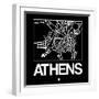 Black Map of Athens-NaxArt-Framed Art Print