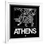 Black Map of Athens-NaxArt-Framed Art Print