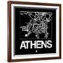 Black Map of Athens-NaxArt-Framed Art Print