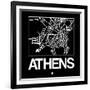 Black Map of Athens-NaxArt-Framed Art Print