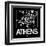 Black Map of Athens-NaxArt-Framed Art Print