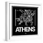 Black Map of Athens-NaxArt-Framed Art Print