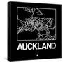 Black Map of Auckland-NaxArt-Framed Stretched Canvas