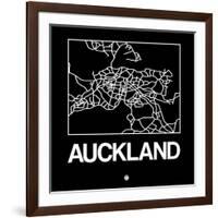 Black Map of Auckland-NaxArt-Framed Art Print