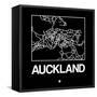 Black Map of Auckland-NaxArt-Framed Stretched Canvas