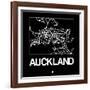 Black Map of Auckland-NaxArt-Framed Art Print