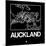 Black Map of Auckland-NaxArt-Mounted Art Print