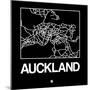 Black Map of Auckland-NaxArt-Mounted Art Print