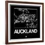 Black Map of Auckland-NaxArt-Framed Premium Giclee Print