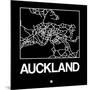 Black Map of Auckland-NaxArt-Mounted Premium Giclee Print