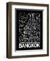 Black Map of Bangkok-NaxArt-Framed Art Print