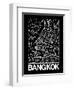 Black Map of Bangkok-NaxArt-Framed Art Print