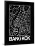 Black Map of Bangkok-NaxArt-Framed Art Print