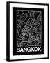 Black Map of Bangkok-NaxArt-Framed Art Print