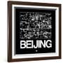 Black Map of Beijing-NaxArt-Framed Art Print