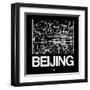 Black Map of Beijing-NaxArt-Framed Art Print