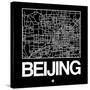 Black Map of Beijing-NaxArt-Stretched Canvas