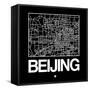 Black Map of Beijing-NaxArt-Framed Stretched Canvas