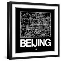 Black Map of Beijing-NaxArt-Framed Art Print