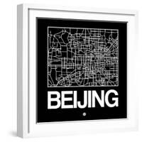 Black Map of Beijing-NaxArt-Framed Art Print