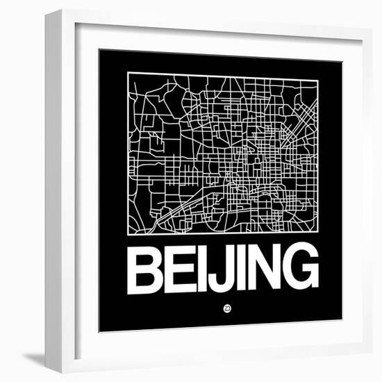 Black Map of Beijing-NaxArt-Framed Art Print