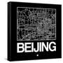 Black Map of Beijing-NaxArt-Framed Stretched Canvas