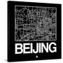 Black Map of Beijing-NaxArt-Stretched Canvas